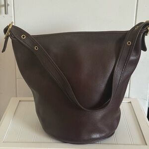 Coach Vintage Leather Bag 9085 Duffle Bucket Shoulder Purse No Tag Brown